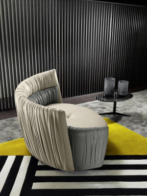 Ronde bank tweezitsbank bank 2-zits designbanken bekleding Prianera zits lederen bank