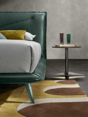 Tweepersoonsbedframe Luxe slaapkamerbed Tweepersoonsbed Hout Groen Leer Bedden Nieuw