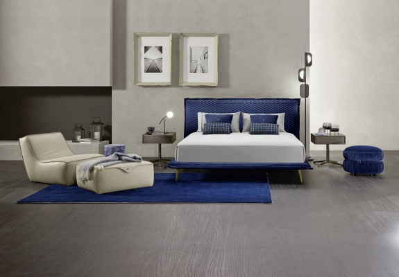 Tweepersoonsbed Bedden Bedframe Bed Hout Slaapkamer Blauw Klassiek Prianera Nieuw.