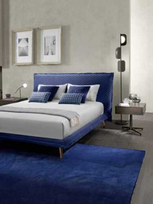 Tweepersoonsbed Bedden Bedframe Bed Hout Slaapkamer Blauw Klassiek Prianera Nieuw.