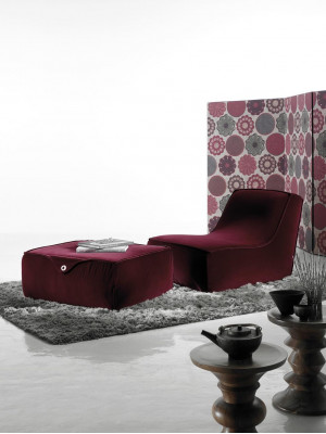 Ontwerp fauteuil voetbankje Luxe eenzitter Modern Grijs Lederen meubels Eenzitter Prianera