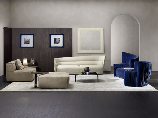 Fauteuil Luxe Design Meubels Blauw Modern Stijl Design Textiel Woonkamer Lounge Nieuw