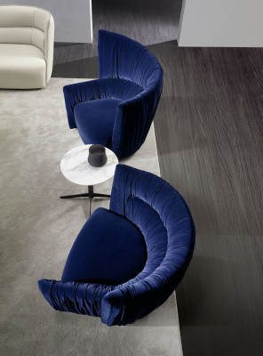 Fauteuil Luxe Design Meubels Blauw Modern Stijl Design Textiel Woonkamer Lounge Nieuw