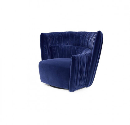 Fauteuil eenzitter Italiaanse stijl gestoffeerd hout textiel Prianera luxe blauw