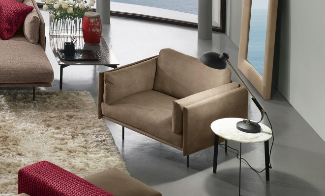 Ontwerp fauteuil Grijs Bekleding Leer Modern Woonkamer Luxe Hout Meubels Relax Nieuw