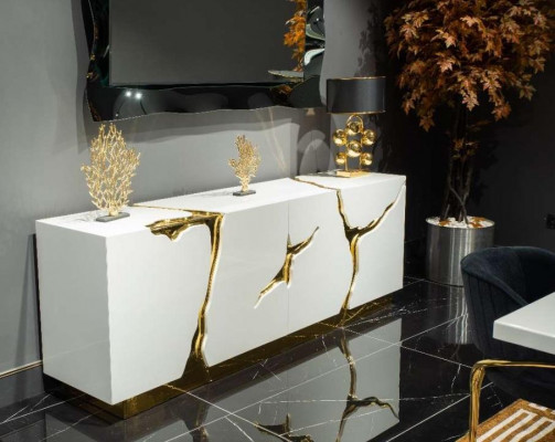 Eetkamer meubels Eethoek Luxe Eettafel Stoelen Wit 9-delig Hout