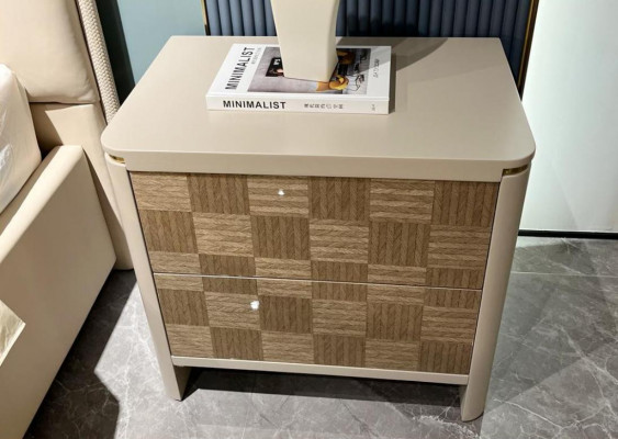 Slaapkamer set Bed 2x Nachtkastje Design Modern Luxe Bedden 3-delig