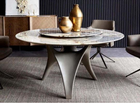 Luxe eettafel Ronde eettafels Eetkamer Rond Tafelmateriaal Hout Tafels