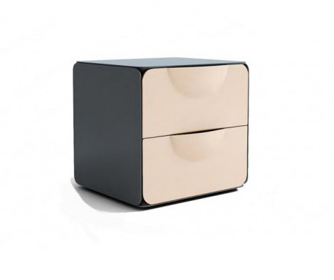 Beige nachtkastje met 2 laden slaapkamer nachtkastje houten console