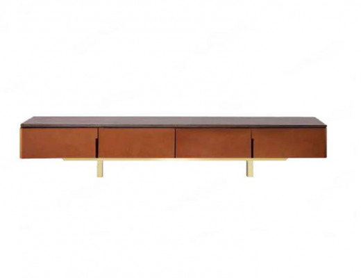 tv-standaard Oranje Materiaal Hout Stijl Modern Woonkamer 200cm Kasten