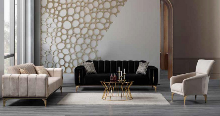 Zachte bekleding Luxe set van 3+2+1 zitplaatsen Comfortabele moderne stijl voor de woonkamer