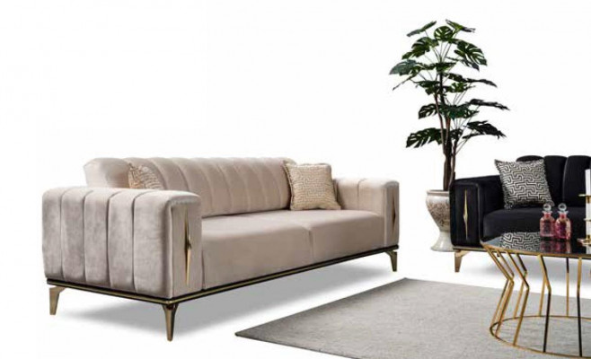 Zachte bekleding Luxe set van 3+2+1 zitplaatsen Comfortabele moderne stijl voor de woonkamer