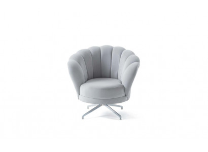 Ontwerper Grijze Fauteuil Woonkamer Luxe Eenpersoons Edelstalen Voeten