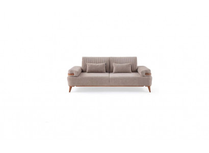 Ontwerper Beige 3-zits bank Woonkamer Houten frame Luxe bankstel