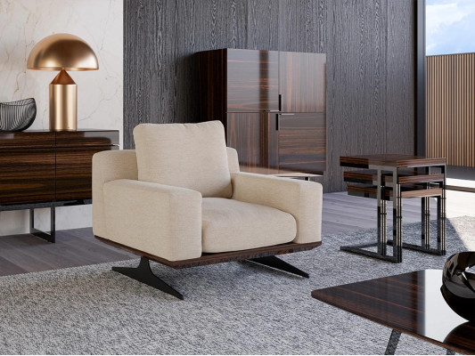 Ontwerper Fauteuil Woonkamer Inrichting Stof Modern Gestoffeerd Nieuw