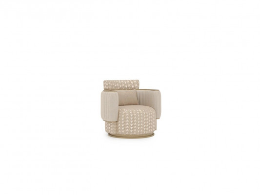 Beige fauteuil woonkamer luxe gestoffeerde meubels design moderne inrichting nieuw.