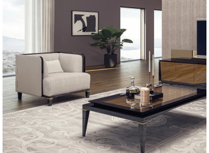 Nieuwe moderne meubels woonkamer fauteuil ontwerper inrichting wit gestoffeerde zitting