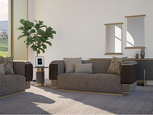 Woonkamer Bankstellen Tweezits Luxe Inrichting Bekleding Textiel Design Meubels