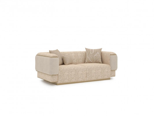 Luxe woonkamer meubels bank bank tweezitter beige banken gestoffeerde meubels
