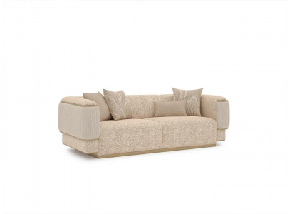 Driezitsbank Textiel Woonkamer Beige Gestoffeerde Meubels Luxe Banken Bankstel