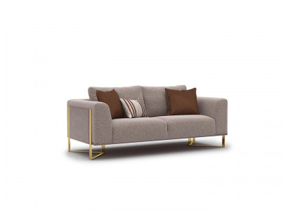 Moderne sofa bank tweezits luxe gestoffeerde bankstellen design inrichting woonkamer