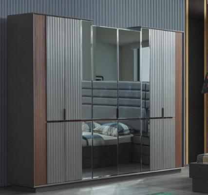 Moderne glazen kast Luxe kledingkasten Slaapkamer houten meubels Nieuw