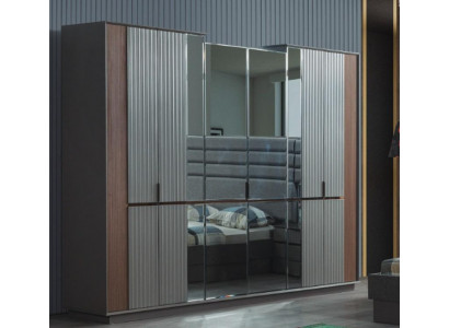 Moderne glazen kast Luxe kledingkasten Slaapkamer houten meubels Nieuw