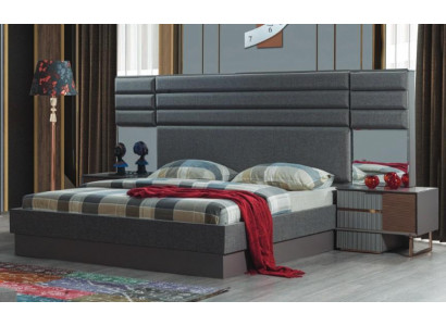 Slaapkamer inrichting Luxe tweepersoonsbed Designer nachtkastjes 3-delige set