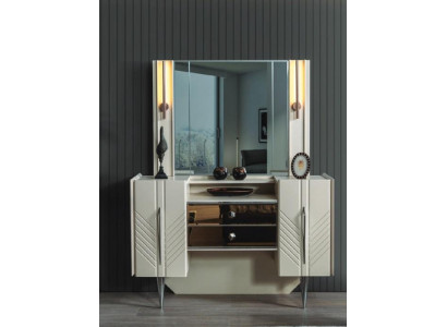 Slaapkamer Set Luxe Witte Kaptafel Spiegel Designer 2-delig Set