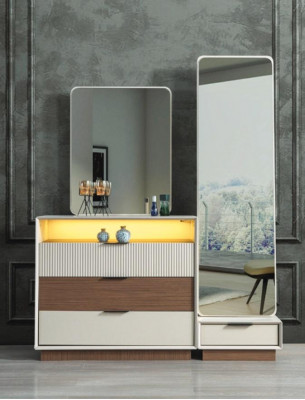 Slaapkamer designer commode met spiegel LED verlichting hout meubels