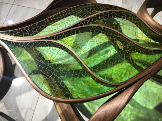 Moderne salontafel epoxyhars koffietafell tafels hout bijzettafel