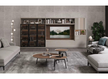 Grote woonkast glazen deuren woonkamer meubels Moderne woonwanden meubelkast