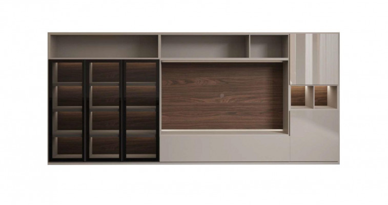 Grote woonkast glazen deuren woonkamer meubels Moderne woonwanden meubelkast