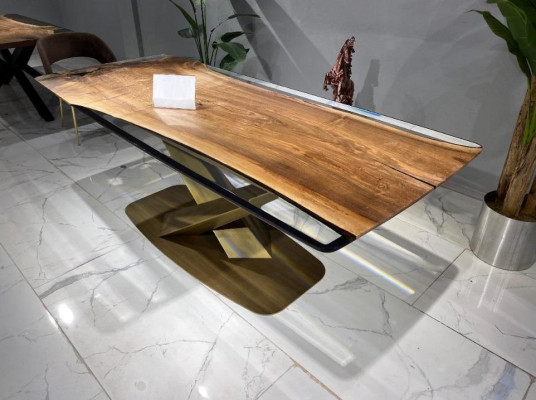 Eettafel Vergadertafels Eettafel Epoxyhars Tafel Hout Bruin