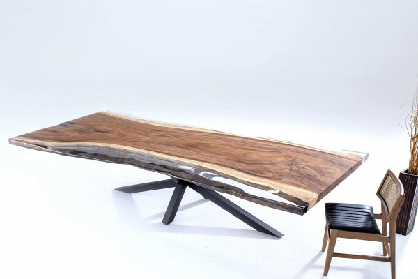 Eettafel Vergadertafels Eettafel Epoxyhars Tafel Hout Bruin