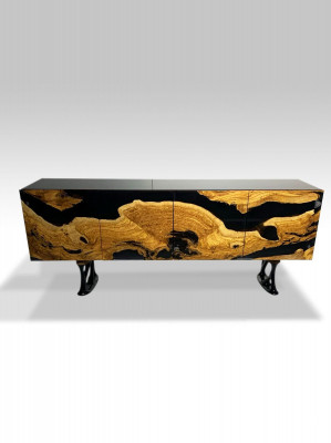 Sideboard Commode Epoxyhars Bruin Woonkamer Hout Dressoir Buffet
