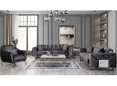 Bankstel 3+3+1 zits salontafel Bijzettafel Modern Zwart Volledig nieuw