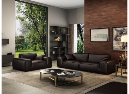 Zwarte loungeset luxe 3+1 zits lederen banken woonkamer meubels