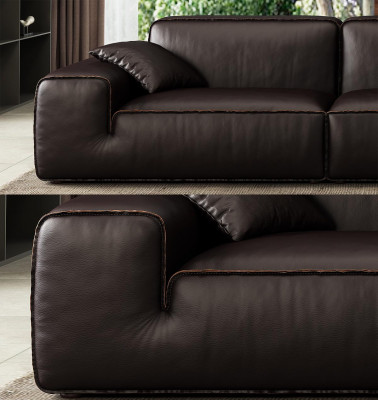 Zwarte loungeset luxe 3+1 zits lederen banken woonkamer meubels