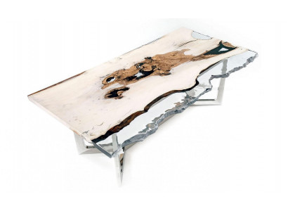 Eettafel Epoxyhars Keukentafel Eettafel Tafel 220 cm Hout Wit