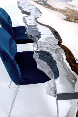 Eettafel Epoxyhars Keukentafel Eettafel Tafel 220 cm Hout Wit