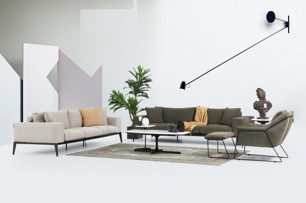 Moderne bankstel Luxe Bankstellen Driezitter Stoel Compleet Set Grijs