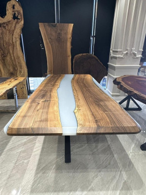 Eettafel Keukentafel Eettafel Epoxyhars Tafel 240 cm Hout Bruin