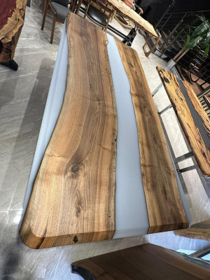 Eettafel Keukentafel Eettafel Epoxyhars Tafel 240 cm Hout Bruin