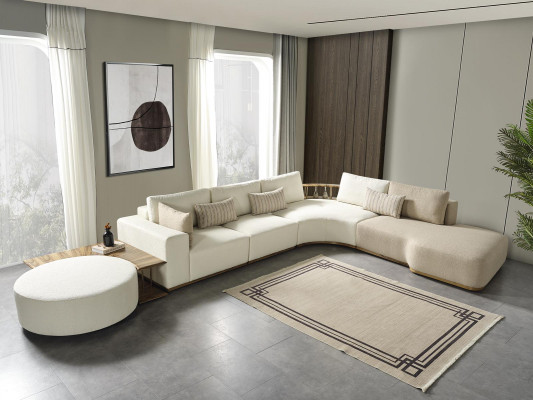 Witte Moderne Hoekbank L-vorm Bank Luxe Gestoffeerde Bank Woonkamermeubilair