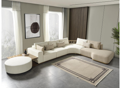Witte Moderne Hoekbank L-vorm Bank Luxe Gestoffeerde Bank Woonkamermeubilair