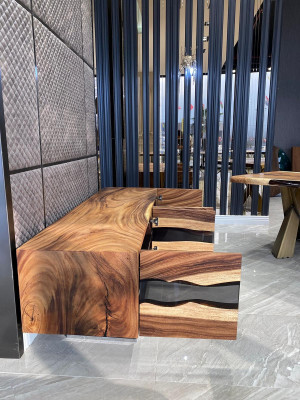 Dressoir Sideboard Ladenkast Epoxyhars Bruin Woonkamer Hout Ladenkasten