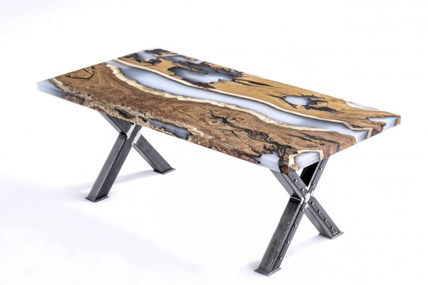 Keukentafel Eettafel Epoxyhars Eettafel Tafel 160 cm Hout Bruin
