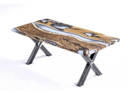 Keukentafel Eettafel Epoxyhars Eettafel Tafel 160 cm Hout Bruin