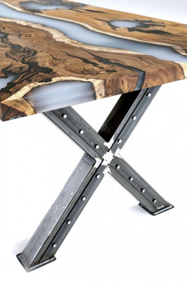 Keukentafel Eettafel Epoxyhars Eettafel Tafel 160 cm Hout Bruin